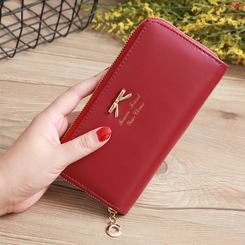 Women's Solid Color Bow Two-layer Wallet $25.00 Dana Fashion Color: Wine Red Women's Bags Product information: Pattern: solid color Color: white, yellow, red, wine red, purple, green, dark blue, black, pink, watermelon red, Rose Red, Tea Green, sapphire b