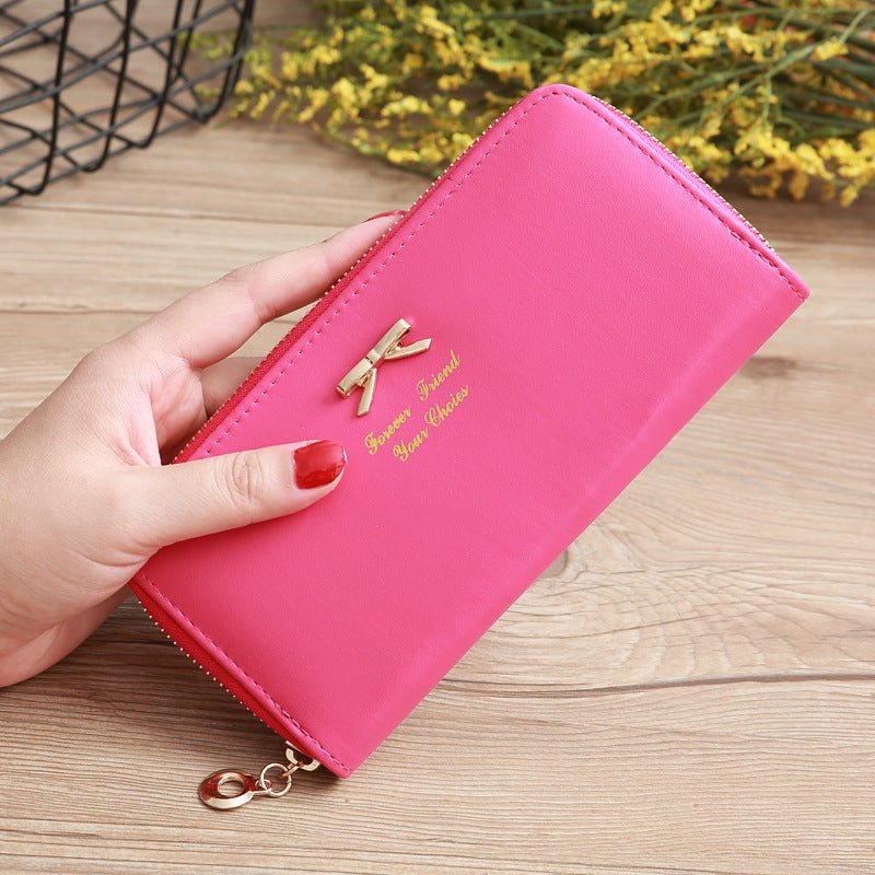Women's Solid Color Bow Two-layer Wallet $25.00 Dana Fashion Color: Rose Red Women's Bags Product information: Pattern: solid color Color: white, yellow, red, wine red, purple, green, dark blue, black, pink, watermelon red, Rose Red, Tea Green, sapphire b
