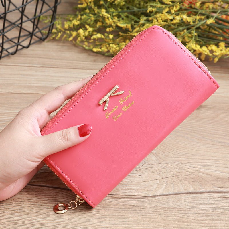 Women's Solid Color Bow Two-layer Wallet $25.00 Dana Fashion Color: Watermelon Red Women's Bags Product information: Pattern: solid color Color: white, yellow, red, wine red, purple, green, dark blue, black, pink, watermelon red, Rose Red, Tea Green, sapp