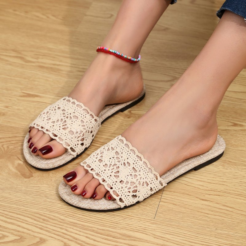 Women's Solid Color Breathable Home Slippers $42.50 Dana Fashion Color: Black Size: 36 Women's shoes Product information: Pattern: solid color Color: black, white Size: 36, 37, 38, 39, 40, 41, 42, 43 Popular elements: lace, hollow Shoe Upper material: art