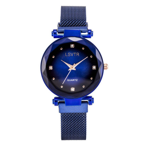Women's Starry Quartz Lazy Magnet Strap Iron-absorbing Watch $18.50 Dana Fashion Color: Pure Blue Women's Accessories Product information: Color: L rose gold-Brown, L rose gold Red, L rose gold-black, L rose gold-purple, L rose gold-blue, L rose gold-gree