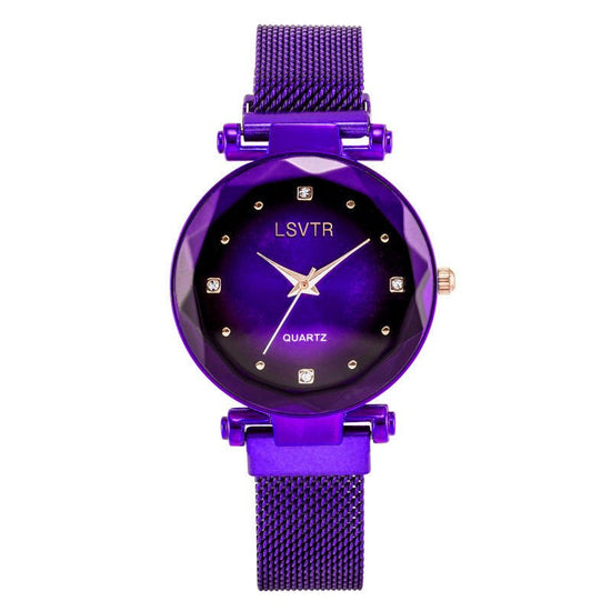 Women's Starry Quartz Lazy Magnet Strap Iron-absorbing Watch $18.50 Dana Fashion Color: Solid Purple Women's Accessories Product information: Color: L rose gold-Brown, L rose gold Red, L rose gold-black, L rose gold-purple, L rose gold-blue, L rose gold-g
