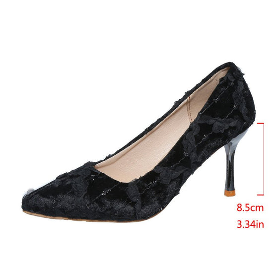 Women's Stiletto Heel Fashion Shoes $32.83 Dana Fashion Color: Black Size: 35 Women's shoes Product information: Pattern: solid color Lining material: pu Applicable sports: Universal Color: black, gold, plaid Gold, plaid black, skull pattern, Christmas pa