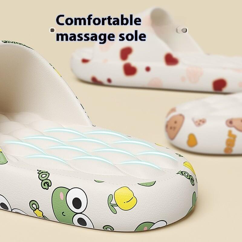Women's Summer Cute Cartoon Printed Home Slippers $35.50 Dana Fashion Size: 36 to 37 Color: Black Silver Paisley Women's shoes Product information: Color: Black Silver (Paisley), White (flower rabbit), White (frog), White (watermelon bear), White (Red Lov