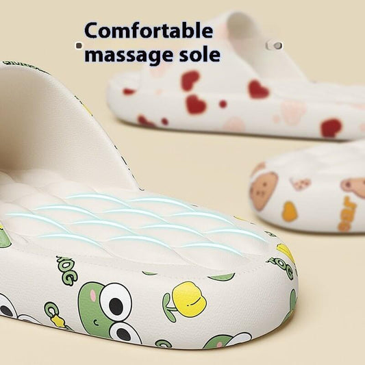 Women's Summer Cute Cartoon Printed Home Slippers $35.50 Dana Fashion Size: 36 to 37 Color: Black Silver Paisley Women's shoes Product information: Color: Black Silver (Paisley), White (flower rabbit), White (frog), White (watermelon bear), White (Red Lov