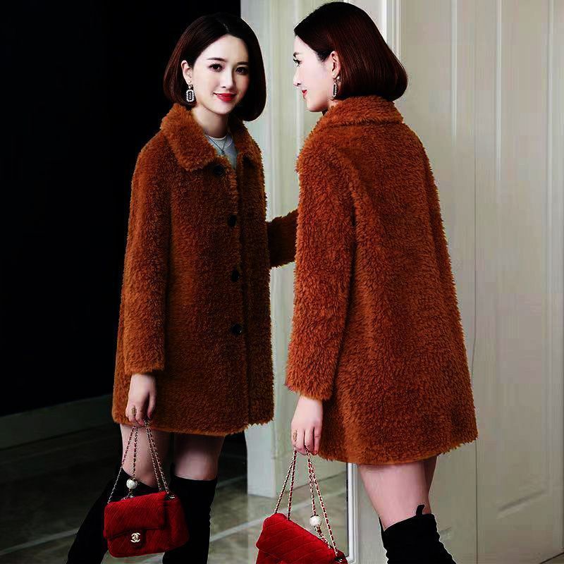 Women's Thick Faux Cashmere Coat Mid-length $29.90 Dana Fashion Color: Caramel Color Size: 2XL Women's clothing Product information: Pattern: consult customer service Color: sapphire blue, caramel, Rose Red, dark brown, light brown, wine red Size: M,L,XL,