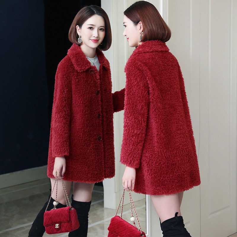 Women's Thick Faux Cashmere Coat Mid-length $29.90 Dana Fashion Color: Wine Red Size: 2XL Women's clothing Product information: Pattern: consult customer service Color: sapphire blue, caramel, Rose Red, dark brown, light brown, wine red Size: M,L,XL,2XL,3