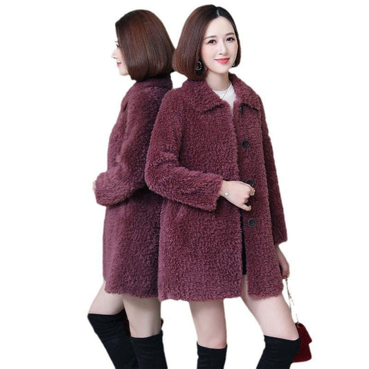 Women's Thick Faux Cashmere Coat Mid-length $29.90 Dana Fashion Color: Caramel Color Size: 2XL Women's clothing Product information: Pattern: consult customer service Color: sapphire blue, caramel, Rose Red, dark brown, light brown, wine red Size: M,L,XL,