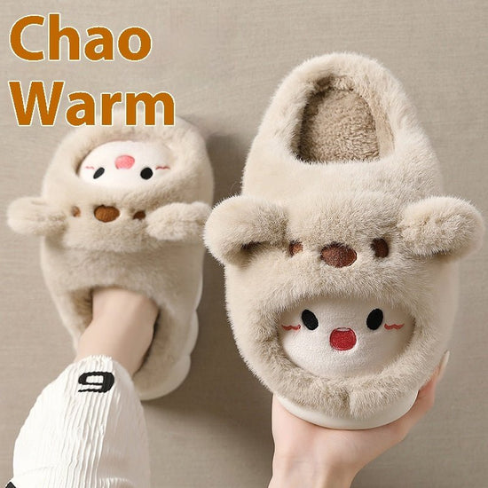 Women's Thick-soled Plush Warm Winter Cotton Slippers $48.78 Dana Fashion Color: Light Coffee Size: 36 to 37 Women's shoes Product information: Color: light gray, white, light brown Heel height: flat Heel shape: round Size: 36-37 suitable for 35-36 inner