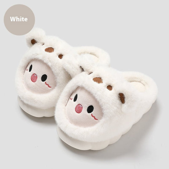 Women's Thick-soled Plush Warm Winter Cotton Slippers $48.78 Dana Fashion Color: White Size: 36 to 37 Women's shoes Product information: Color: light gray, white, light brown Heel height: flat Heel shape: round Size: 36-37 suitable for 35-36 inner length