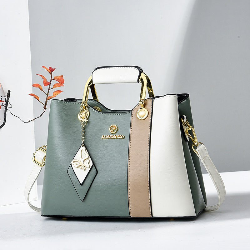 Women's Underarm Elegant One-shoulder Portable Messenger Bag $57.00 Dana Fashion Color: Green And White Women's Bags Product information: Lining texture: Polyester Color: white and blue, pink and blue, green and white, black and white, red and blue, khaki