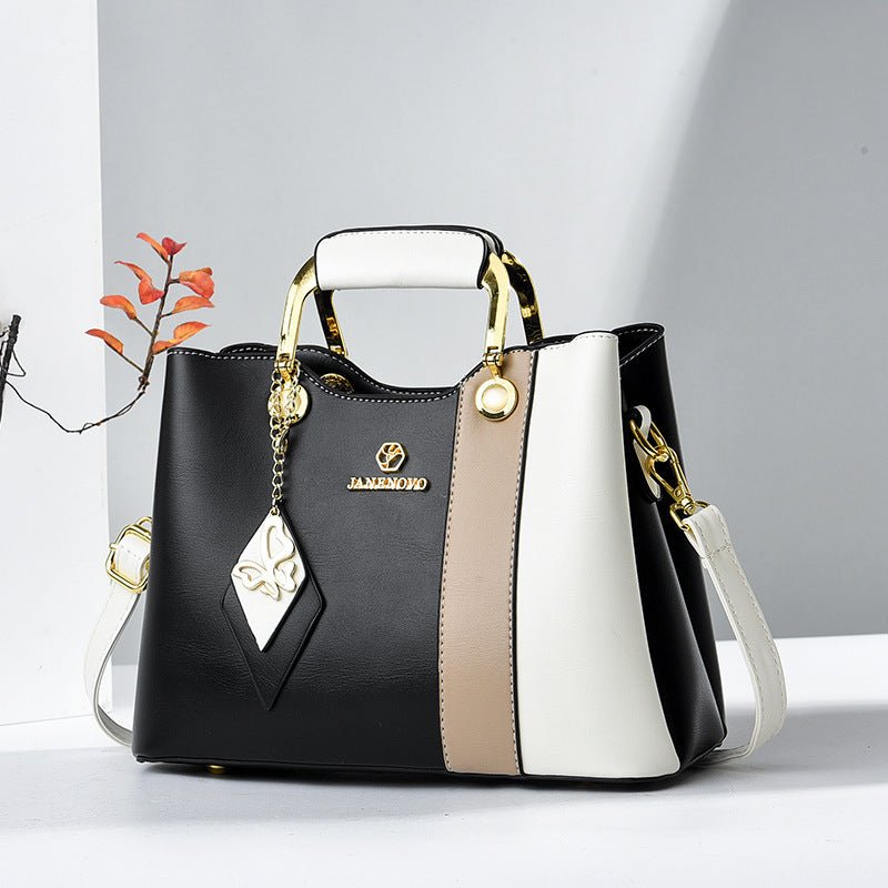 Women's Underarm Elegant One-shoulder Portable Messenger Bag $57.00 Dana Fashion Color: Black And White Women's Bags Product information: Lining texture: Polyester Color: white and blue, pink and blue, green and white, black and white, red and blue, khaki
