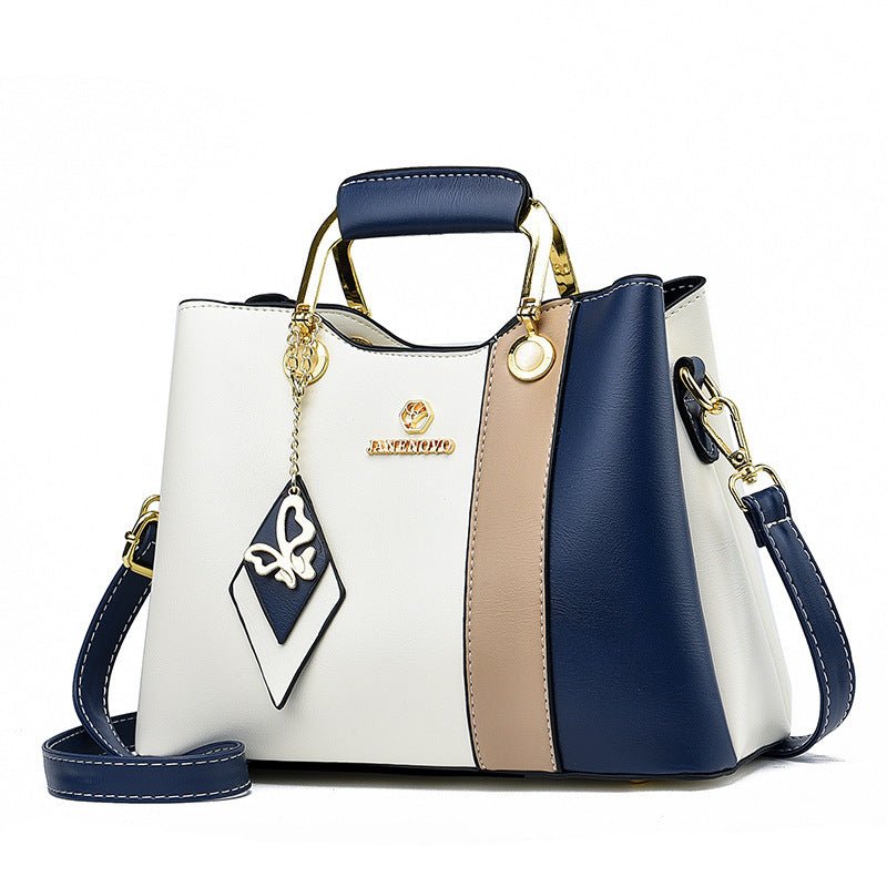 Women's Underarm Elegant One-shoulder Portable Messenger Bag $57.00 Dana Fashion Color: Black And White Women's Bags Product information: Lining texture: Polyester Color: white and blue, pink and blue, green and white, black and white, red and blue, khaki