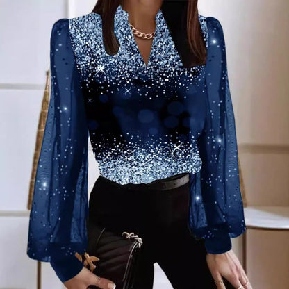 Women's V - neck Pullover Fashionable Printed ShirtDana FashionDana FashionWomen's V - neck Pullover Fashionable Printed Shirt