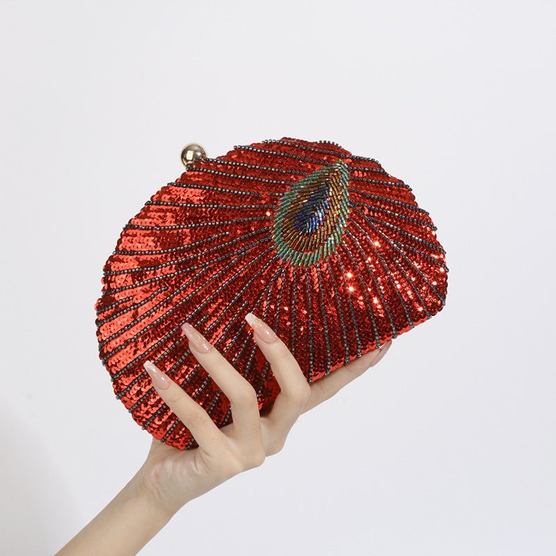 Women's Vintage Beaded One-shoulder Crossbody Chain Handbag $61.90 Dana Fashion Color: Red Women's Bags Product information: Material: Silk surface Material texture: polyester Internal structure of the bag: mobile phone bag, ID bag Hardness: Hard Outer ba