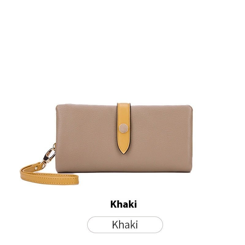 Women's Wallet Contrast Color Hasp Long Zipper Multi-functional Simple Fashion Clutch $34.19 Dana Fashion Color: Khaki Women's Bags Product information: Pattern: solid color Lined text: Polyester Applicable scenarios: Daily match Color: black, pink, white