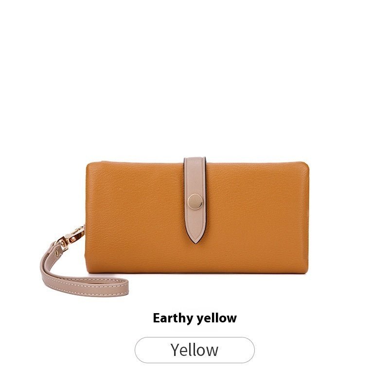 Women's Wallet Contrast Color Hasp Long Zipper Multi-functional Simple Fashion Clutch $34.19 Dana Fashion Color: Yellowish Brown Women's Bags Product information: Pattern: solid color Lined text: Polyester Applicable scenarios: Daily match Color: black, p