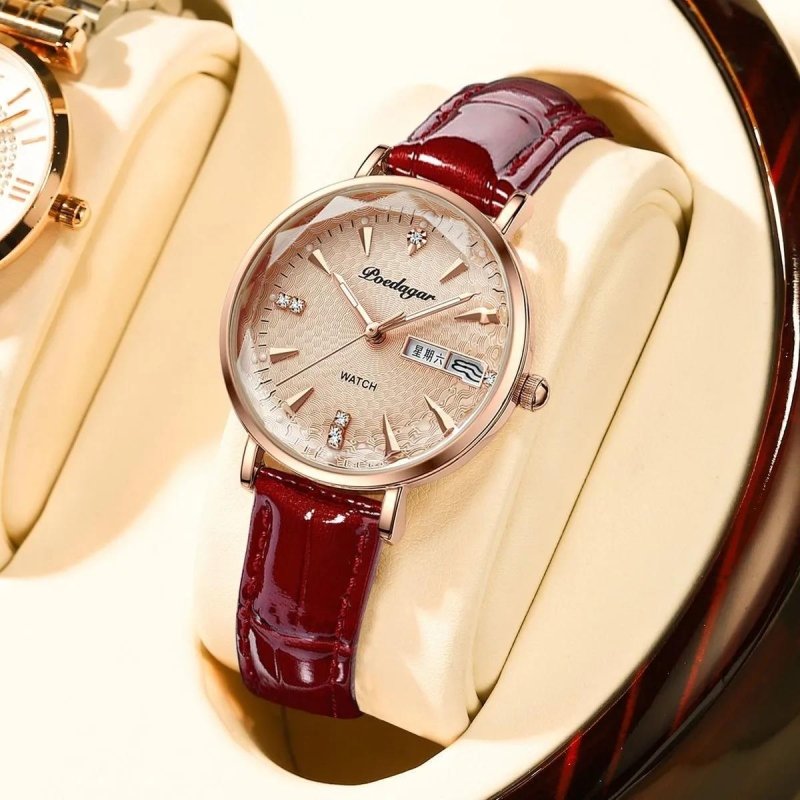 Women's Watch Double Calendar Quartz $39.00 Dana Fashion Color: Black Mesh Belt Women's Accessories Product information: Display type: Pointer Applicable people: Female Style: Casual Movement type: Quartz Waterproof: Yes Watch-buttom material: Stainless s