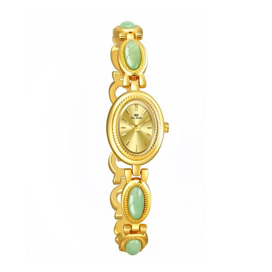 Women's Watch Ladies Bracelet Luxury Brand Waterproof Retro Natural Dongling Stone Hetian Jade Advanced Chain Watches Gift $42.00 Dana Fashion Color: Champagne Noodles Women's Accessories Overview: Unique design, stylish and beautiful. Good material, High