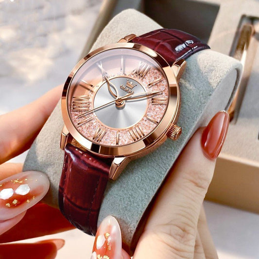 Women's Watch Trendy Student Hot $110.00 Dana Fashion Color: Le Rouge Perfecto Rose Gold Women's Accessories Product information: Color: wine red skin rose gold female, Le Rouge perfect rose gold female, white skin rose gold female, red skin rose gold fem