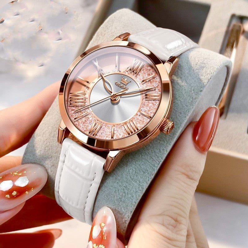 Women's Watch Trendy Student Hot $110.00 Dana Fashion Color: White Leather Rose Gold Women's Accessories Product information: Color: wine red skin rose gold female, Le Rouge perfect rose gold female, white skin rose gold female, red skin rose gold female