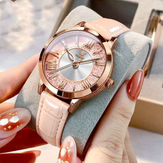 Women's Watch Trendy Student Hot $110.00 Dana Fashion Color: Le Rouge Perfecto Rose Gold Women's Accessories Product information: Color: wine red skin rose gold female, Le Rouge perfect rose gold female, white skin rose gold female, red skin rose gold fem