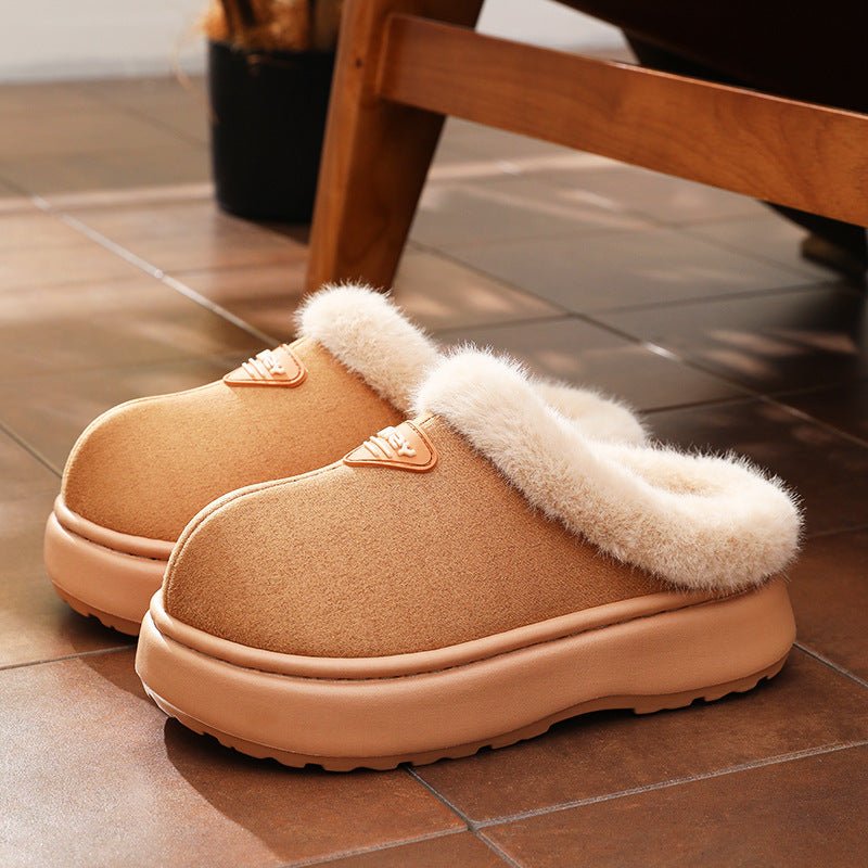 Women's Winter Wear Non-slip Thick Bottom Simple Fashion Home Fluffy Slippers $36.58 Dana Fashion Color: Camel Size: 36to37 Women's shoes Product information: Pattern: solid color Lining material: artificial velboa Color: Camel, coffee, black Heel height: