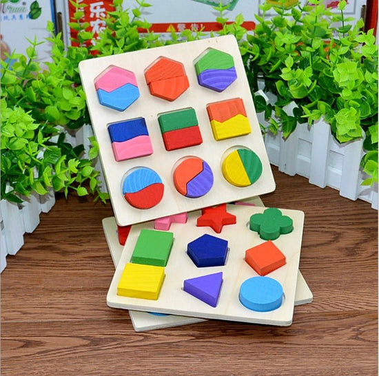Wooden Geometrical Shape Baby Toy Jigsaw $9.28 Dana Fashion Style: 1 Toys & Hobbies Material Wooden Color Colors Mixture Size 15*15*0.6cm Weight 0.2kg