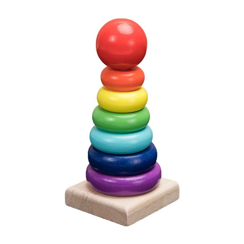 Wooden Toys Rattles Educational Toy Rainbow Blocks Montessori Baby Colorful Kids Music $17.95 Dana Fashion style: Rainbow Tower Toys & Hobbies Product information Material: Wooden Brand: Zhenxiang Toys Packing method: paper box, net bag Ability training: