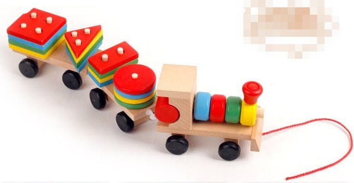 Wooden Train Three-section Tractor Toy Children's Intelligence Puzzle Toys Educational Toys $25.59 Dana Fashion default: default Toys & Hobbies Product information: Material: wood Length: total length 28*9*6CM/small shape block 5*2*0.8CM Contains: 1 locom