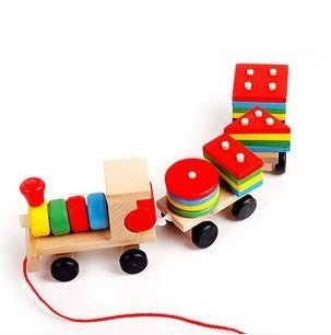 Wooden Train Three-section Tractor Toy Children's Intelligence Puzzle Toys Educational Toys $25.59 Dana Fashion default: default Toys & Hobbies Product information: Material: wood Length: total length 28*9*6CM/small shape block 5*2*0.8CM Contains: 1 locom