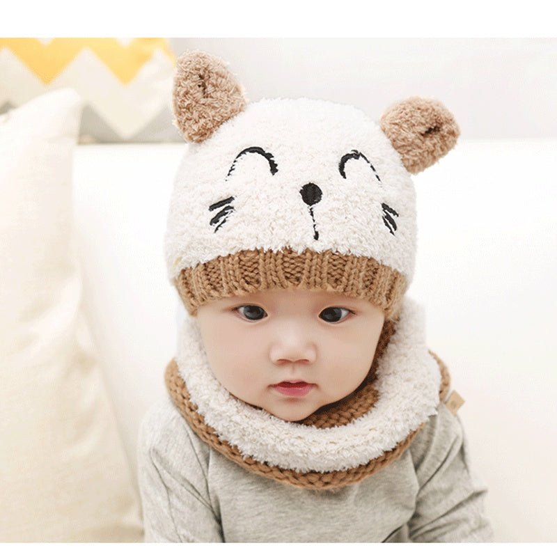 Wool scarf baby hat $17.01 Dana Fashion Color: Deep Khaki colour Baby Clothing material: Wool Size: 6-12 months, one size Features: 100% brand new premium Spring, autumn and winter seasons Novel and stylish design, very popular and very flexible Its uniqu
