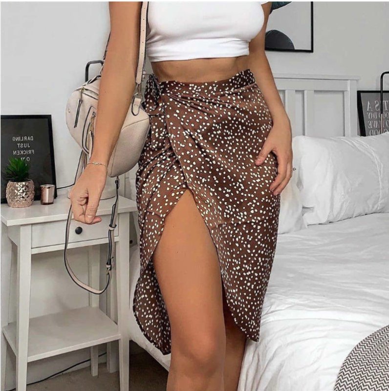 Wraps Skirts Summer High Waist Party Casual $34.50 Dana Fashion Color: Picture color Size: L Women's clothing Product information: Supply category: Spot Style: Street pattern: plain Main image source: real shot without model Fabric name: polyester fiber M