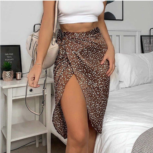 Wraps Skirts Summer High Waist Party Casual $34.50 Dana Fashion Color: Picture color Size: L Women's clothing Product information: Supply category: Spot Style: Street pattern: plain Main image source: real shot without model Fabric name: polyester fiber M