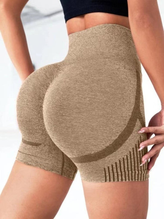 Yoga Leggings Seamless High Elastic High-waist Quick-drying Casual Shorts $11.15 Dana Fashion Size: LtoXL Color: Khaki Women's clothing Product information: Function: sports yoga hip hop improvement Color: black, dark gray, blue, pink, green, red, khaki F