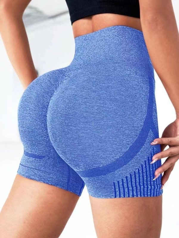 Yoga Leggings Seamless High Elastic High-waist Quick-drying Casual Shorts $11.15 Dana Fashion Size: LtoXL Color: Blue Women's clothing Product information: Function: sports yoga hip hop improvement Color: black, dark gray, blue, pink, green, red, khaki Fa