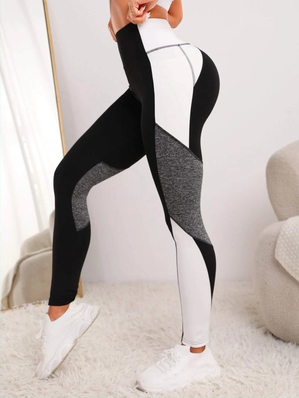 Yoga Pants European And American Stitching Running Pants Women $42.00 Dana Fashion Color: Black And Red Size: L Women's clothing Product information: Pattern: color block stitching Fabric name: ponte-de-roma Applicable scenarios: running sports, fitness e
