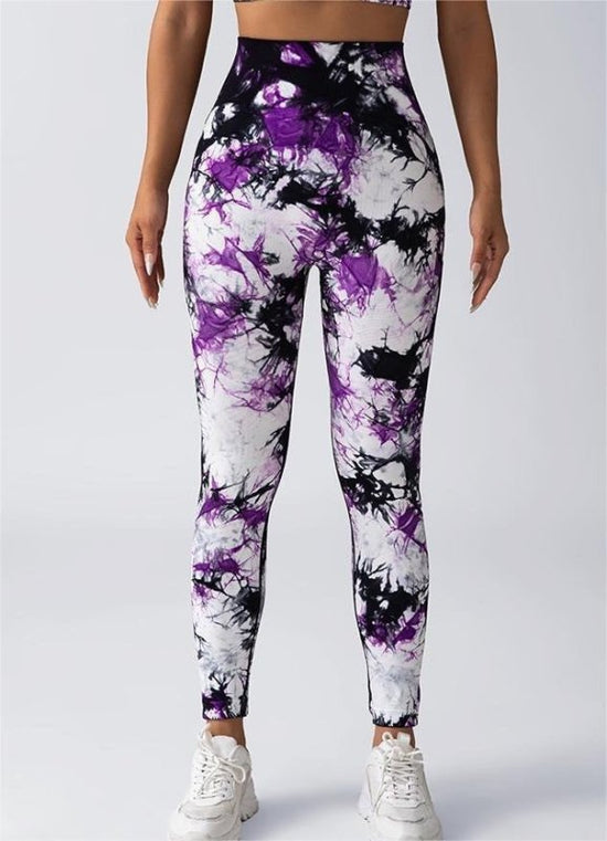 Yoga Pants Hip Lifting Fitness High Waist Bottoming Trousers Tight Women $39.99 Dana Fashion Color: Purple And Black Flowers Size: L Women's clothing Product information: Color: purple yellow, red blue, dark green, pink, pink blue, purple green, fluoresce