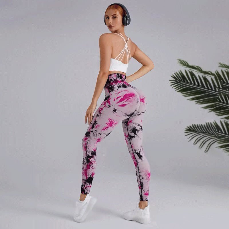 Yoga Pants Hip Lifting Fitness High Waist Bottoming Trousers Tight Women $39.99 Dana Fashion Color: Black And Red Size: L Women's clothing Product information: Color: purple yellow, red blue, dark green, pink, pink blue, purple green, fluorescent rose, fl