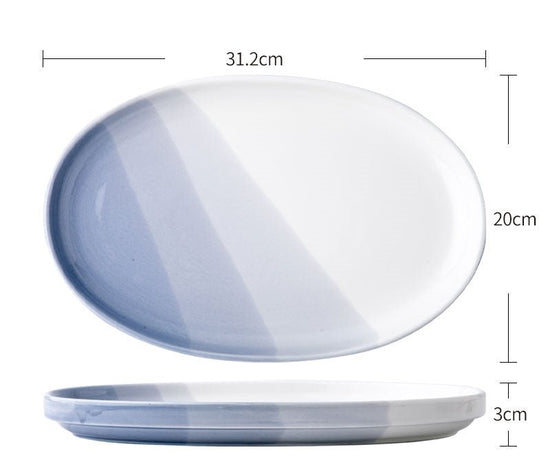 Youci Creative Ceramic Fish Plate Nordic $98.48 Dana Fashion style: 12.5inch fish pan Dana's Kitchen Product information : Material: Porcelain Style: Nordic style Shape: oval Popular elements: Ink style Color classification: Wuhai series-12.5 inch fish pl