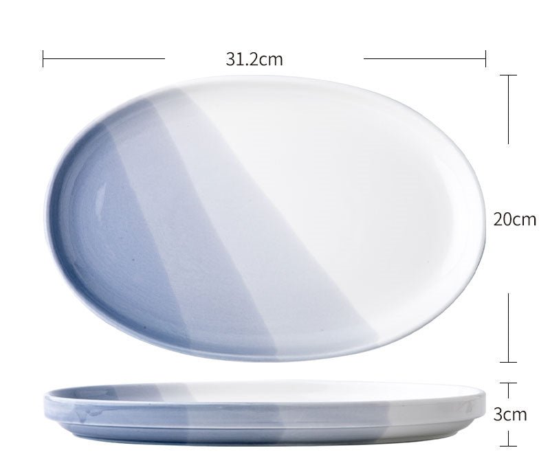 Youci Creative Ceramic Fish Plate Nordic $98.48 Dana Fashion style: 12.5inch fish pan Dana's Kitchen Product information : Material: Porcelain Style: Nordic style Shape: oval Popular elements: Ink style Color classification: Wuhai series-12.5 inch fish pl