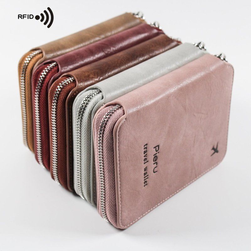 Zipper Passport Holder Multi-functional RFID Anti-theft Swiping Outbound Travel Storage Bag $23.96 Dana Fashion Color: Black Women's Bags Product information: Lining texture: pu Applicable scenarios: Daily matching Color: black, gray white, pink, brown, w