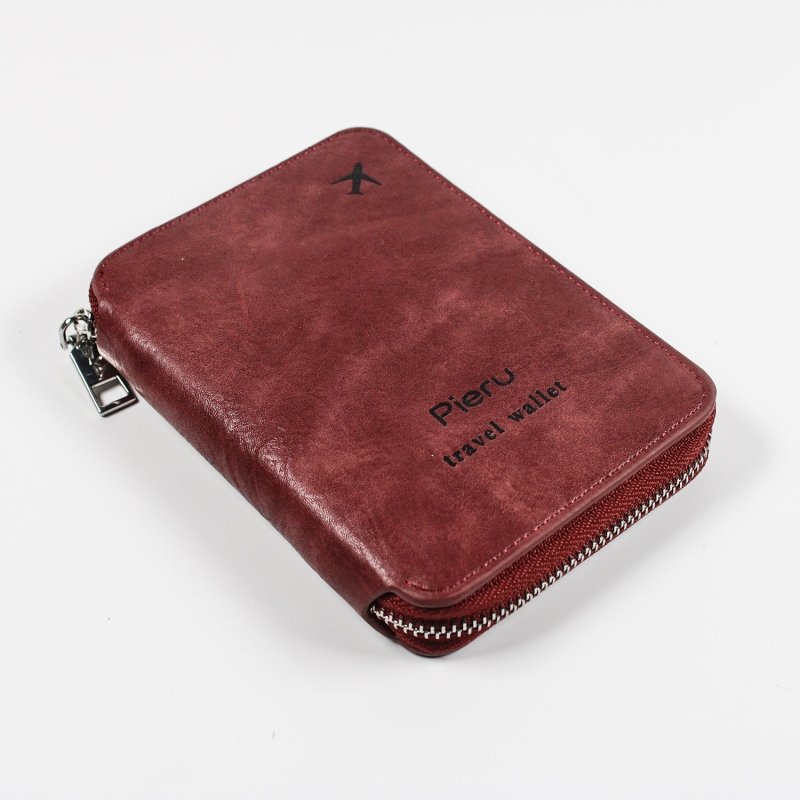 Zipper Passport Holder Multi-functional RFID Anti-theft Swiping Outbound Travel Storage Bag $23.96 Dana Fashion Color: Wine Red Women's Bags Product information: Lining texture: pu Applicable scenarios: Daily matching Color: black, gray white, pink, brown
