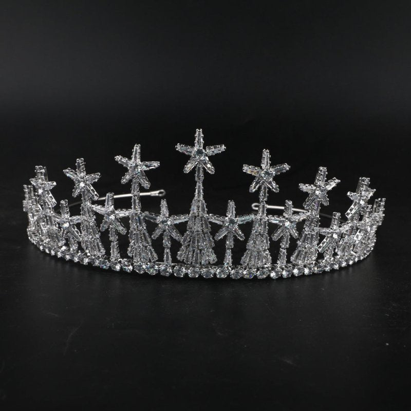 Zircon Headdress Formal Dress Accessories Bridal Crown $65.00 Dana Fashion Color: Platinum Women's Accessories Product information: Processing process: manual Color: gold, platinum, rose gold Style: Women's Material: Copper Purity: gold plated/Platinum Sh