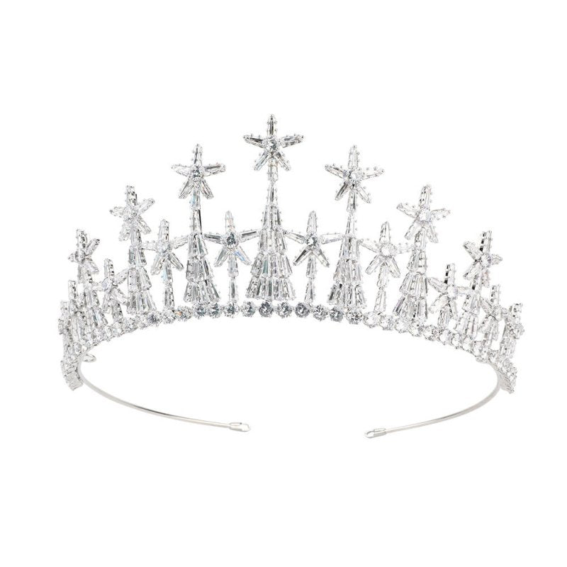 Zircon Headdress Formal Dress Accessories Bridal Crown $65.00 Dana Fashion Color: Platinum Women's Accessories Product information: Processing process: manual Color: gold, platinum, rose gold Style: Women's Material: Copper Purity: gold plated/Platinum Sh